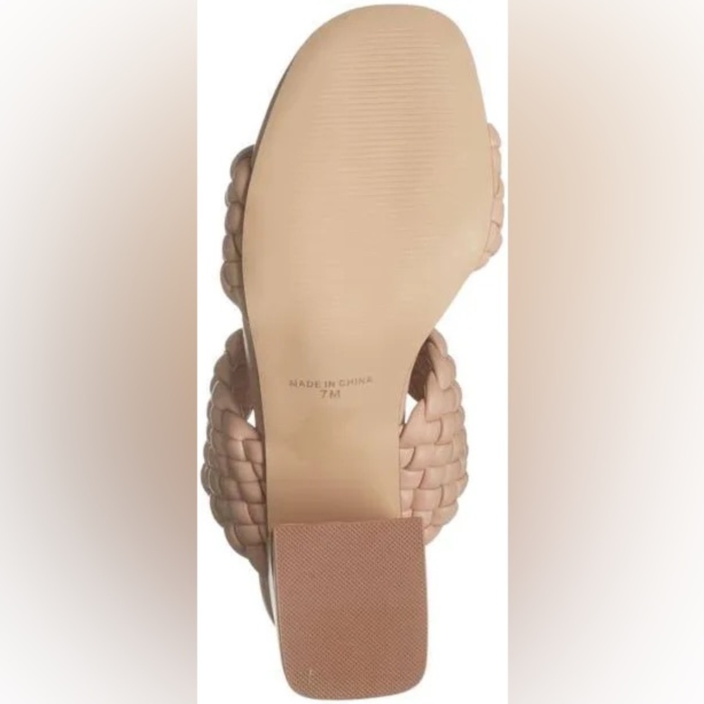 Steve Madden Daphnee Braided Light Tan / Nude Block Heel Sandals - Picture 5 of 16